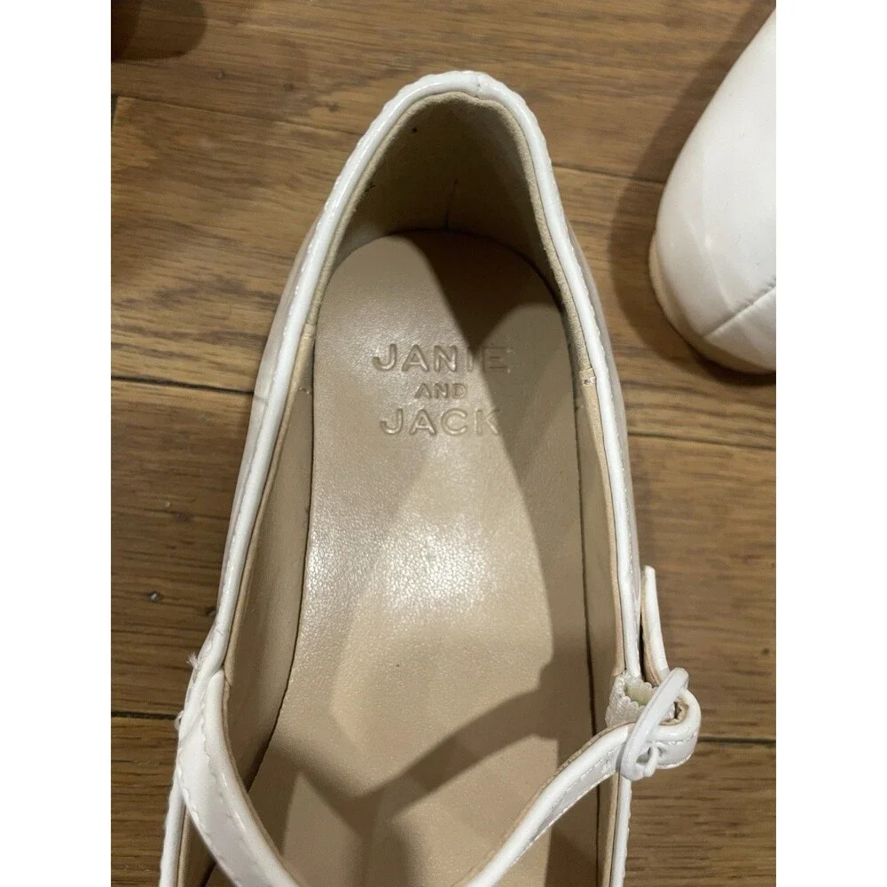 Janie & Jack White Patent Mary Jane Girls Shoes Sz 11